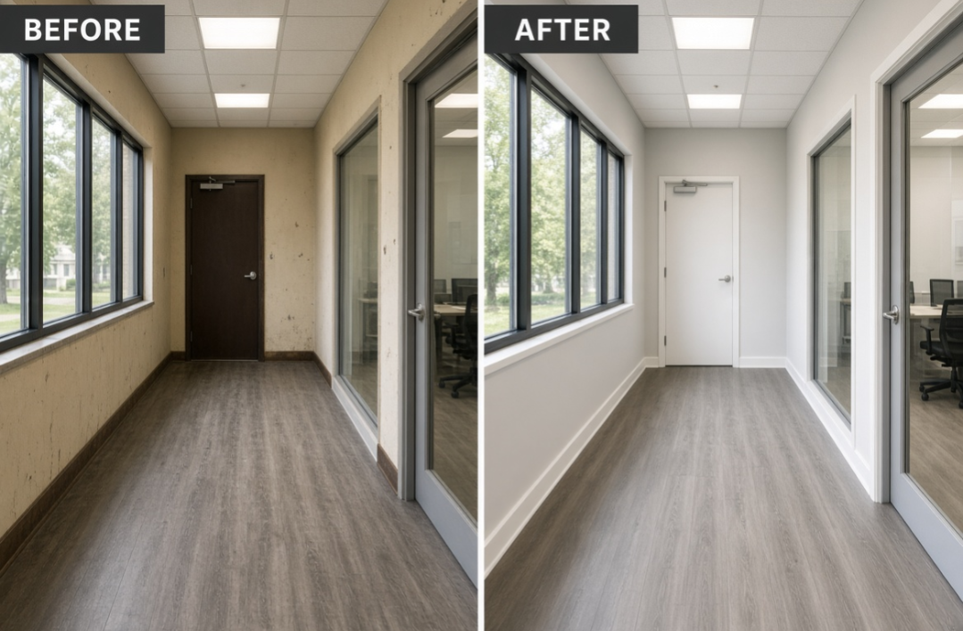 Before and after commercial corridor